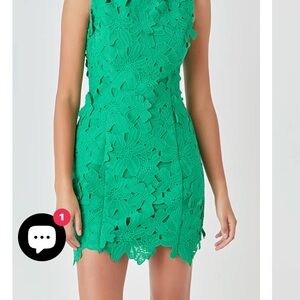 Endless Rose Green Floral Mini Dress